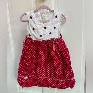 Wonderkids 3T White & Red Girls Ladybug Tank Top Short Sleeve Casual Dress